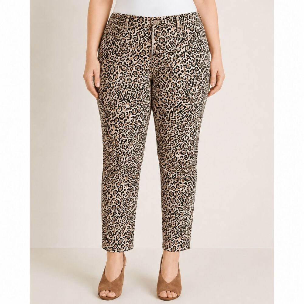 Chico's Cheetah Slim Leg Ankle Jeans Size 4 (20) NWOT
